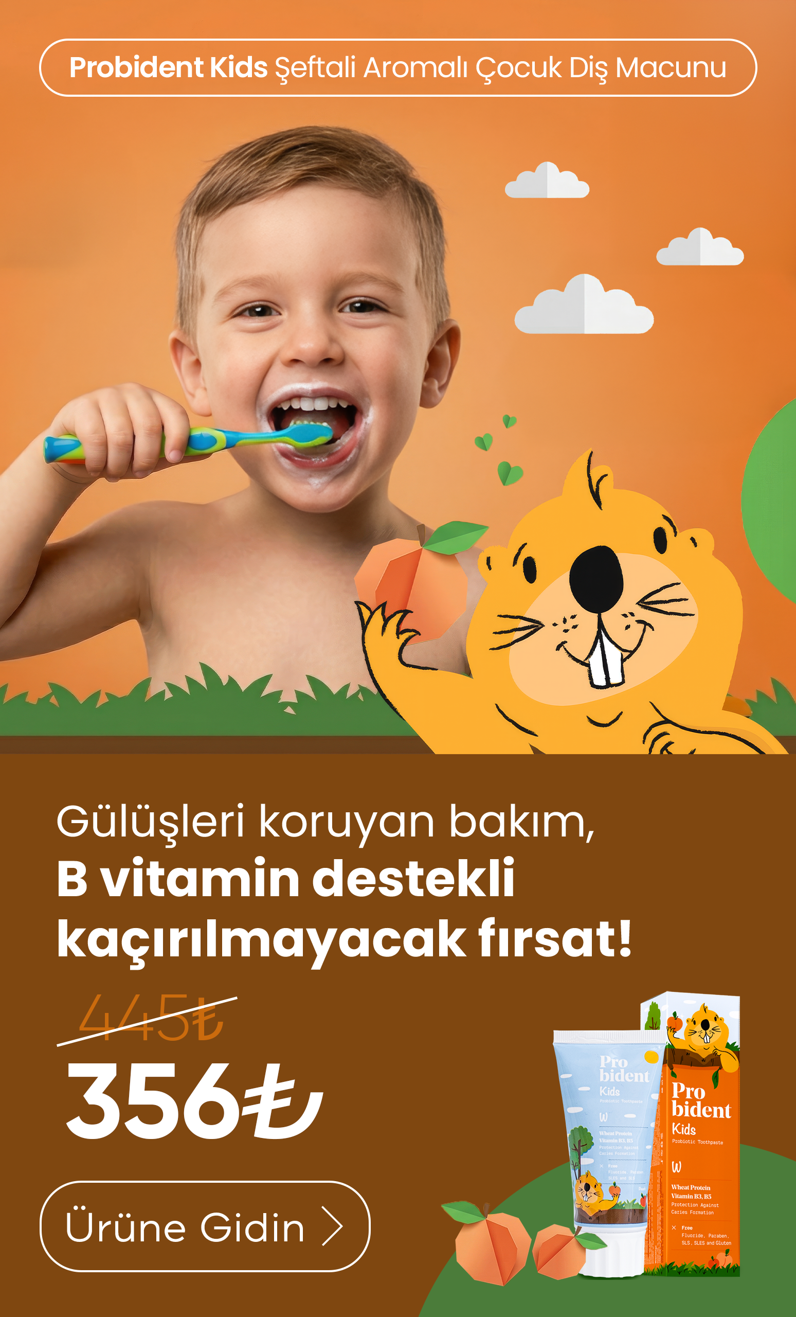 Probident banner cocuk macun mobil